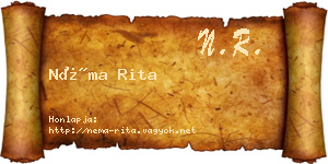 Néma Rita névjegykártya