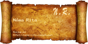 Néma Rita névjegykártya